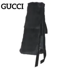 【超希少】GUCCI グッチ 黒ラパン ファーストール 裏地CG柄 イタリア製