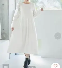 coca ボートネックニットワンピース　アイボリー