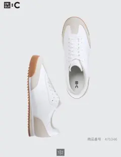 ユニクロUNIQLO:Cスウェードコンビネーションスニーカー白25センチ美品のサムネイル