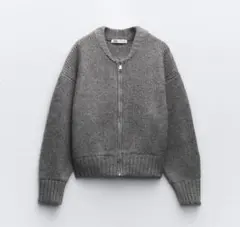 ZARA ザラ　ジップニット　カーディガン　グレー