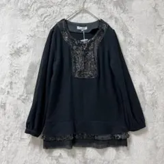 Viaggio Blu♡カットソー スパンコール装飾 黒 2 M タグ付き未使用のサムネイル