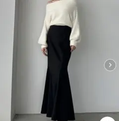 ブラック フレアロングスカート