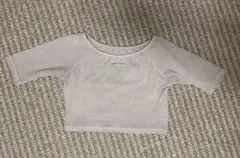 chico 5分袖ピグメントオフショルリブT ピンク