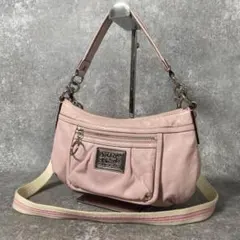 Coach Poppy Leather Shoulder bag pink