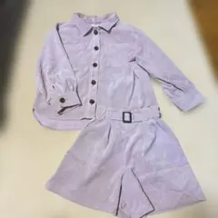 a.v.v くすみピンクパープル ベロア セットアップ 130