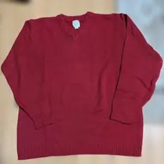 B.S.O.A.R 赤 Vネック ニットセーター M