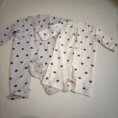 ハート柄ロンパース 2点セット 70cm