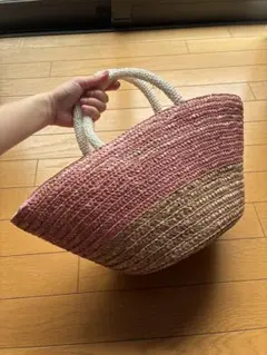 ViS ピンクとベージュ　かごバッグ