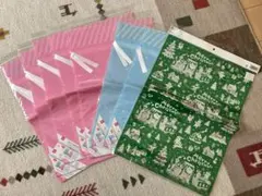 ギフト袋 ピンク５枚、水色２枚、クリスマス１枚のサムネイル