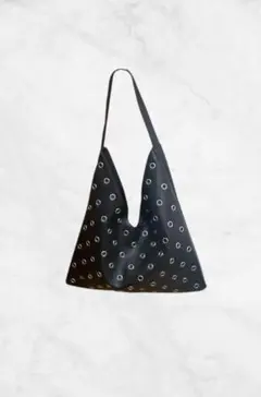 Eyelet GrommetShoulder Bag ブラック Y2K グランジ