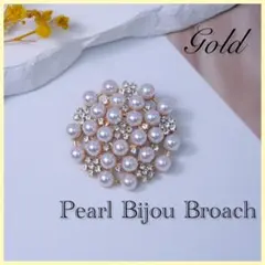 パール ビジュー ブローチ ゴールド パールブローチ フォーマル 卒業式 卒園式