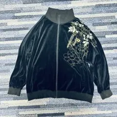 絡繰魂 鯉 刺繍 ベロア ジャケット 3L 和柄