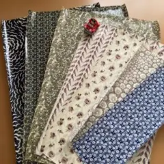 リバティ　つやありラミネート生地　はぎれまとめ売り　7枚セット　ビニコ