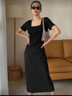 Dazy ブラック ロングワンピース 半袖