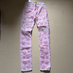 GUAPI PREMIUM スター柄 デニムパンツ ピンク - メルカリ