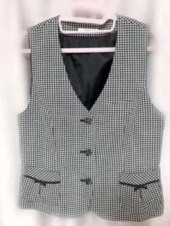 ベスト　チェック　黒　事務服　　Amatir　BONMAX 　11号　OLのサムネイル