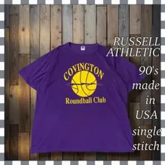 90's USA製ラッセルアスレティック　 プリントシングルステッチTシャツXL