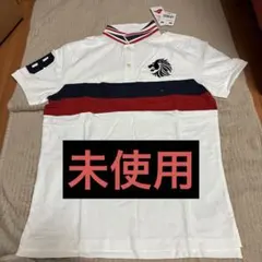 【未使用】GIORDANO ライオン刺繍 ポロシャツ ホワイト M　ジョルダーノのサムネイル