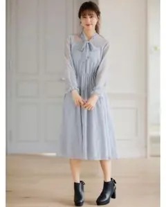 INGNI レース ワンピース サックスブルー