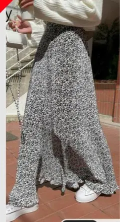 シーイン 花柄フレアスカート M