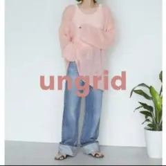 最終お値下げ☆未使用☆ungrid オフショルダー ピンクニットセーター