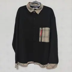 チェック襟　シャツ