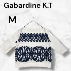 ギャバジンK.T レディース　M 柄入り　トップス　5分袖　春秋　カジュアル