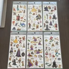 大人の図鑑シール　ディズニープリンセス&ヴィランズ6枚セット