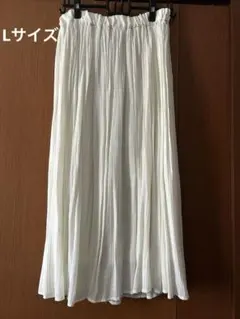Honeys　ロングスカート　フレア　ホワイト　アイボリー　L　裏地付きのサムネイル