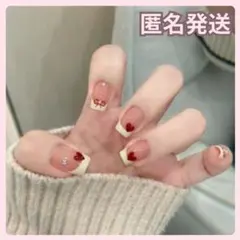 【匿名配送】バレンタイン 大人ガーリー ネイルチップ リボン ハート 量産型