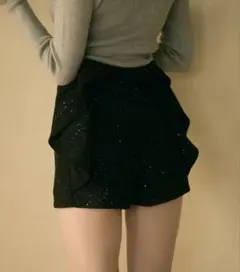 バックリボンラメショートパンツ titty&Co. ブラックのサムネイル