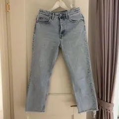ZARA ストレートデニム ライトブルー カットオフ