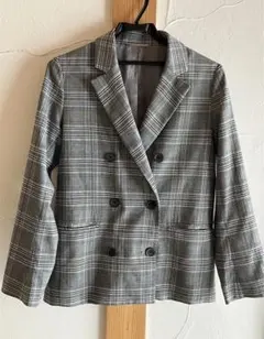 GU ジーユー ダブルブレスト テーラードジャケット チェック柄 春秋　Mサイズ