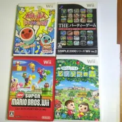 wiiソフト 4枚セット マリオ　どうぶつの森　パーティゲーム　太鼓の達人