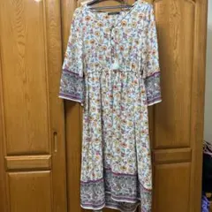 ロングワンピース 花柄ワンピース