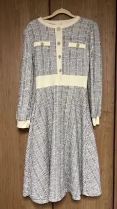 DHOLIC ツイード配色ワンピース