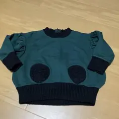 frankygrowダークグリーン フリル袖 トレーナー Ｍ