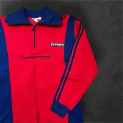 【希少】adidas アディダス ハーフジッププルオーバー トレフォイルロゴ古着