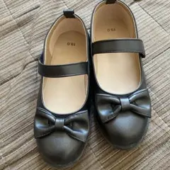 黒 リボン付き フォーマルシューズ 19.0cm