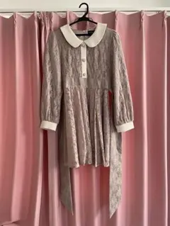 evelyn レースビジューワンピース ピンク