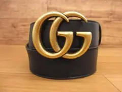 美品 GUCCI グッチ 400593 GGマーモント ダブルG ベルト 75