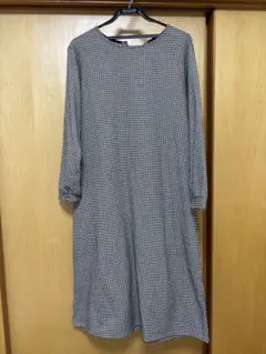 フェリシモ 千鳥格子 ロングワンピース MPサイズ（Mプチ）未使用に近い 厚手