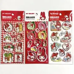 韓国正規品　マイメロ　赤メロウォーターステッカーセット　３枚セット