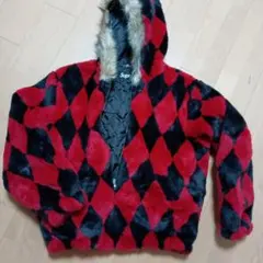 Supreme ファー フーデッド ジャケット アーガイル M