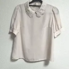 BE RADIANCE 刺繍付き半袖ブラウス