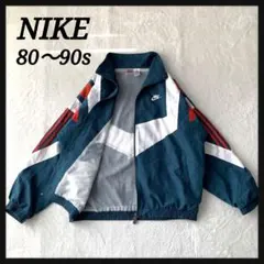 希少 80-90s NIKE ナイロン ジップアップ ジャケット 刺繍 銀タグ