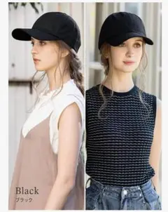 Loo&c ルーアンドシー　接触冷感　深め　キャップ　ブラック