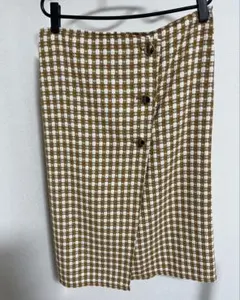 LAVEANGE チェック柄ツイード調スカート 4L 裏地付き