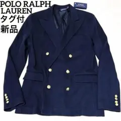 新品タグ付 ポロラルフローレン 紺ブレ ダブル 金ボタン ジャケット XL