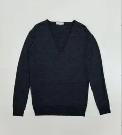 JOHN SMEDLEY 英国製 メンズ M クルーネック グレー メリノウール